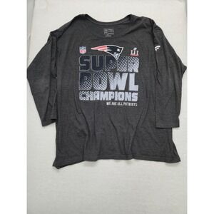 NFL Pro Line‎ Patriots Super Bowl LII Champions T-Shirt Gray 2XL Football